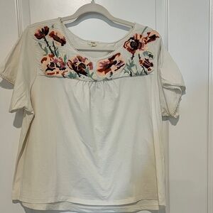 Ivory Floral Embroidered Blouse